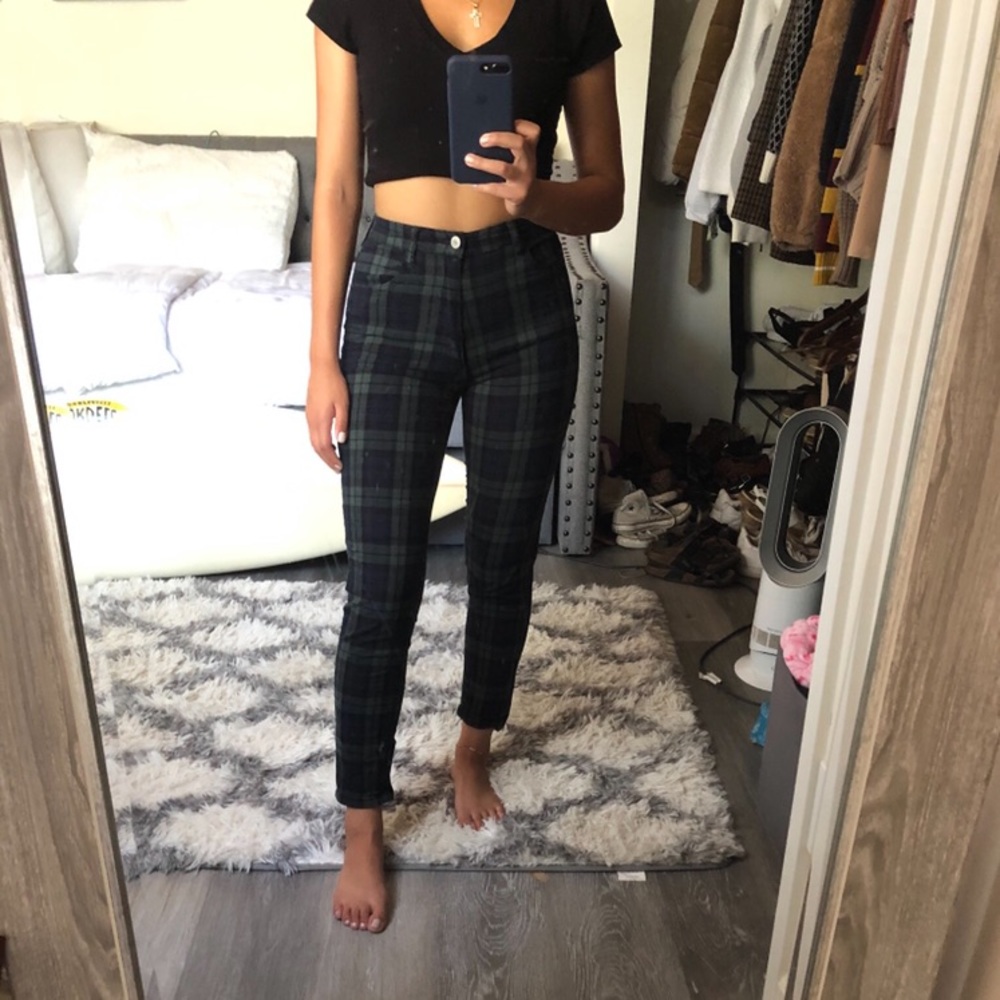 Checkered pattern pants